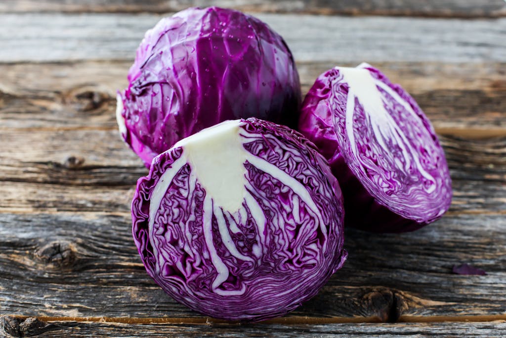 Purple and White Sliced Vegetable